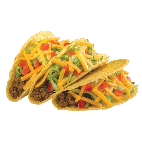 Three crispy Texas T-Brand tacos